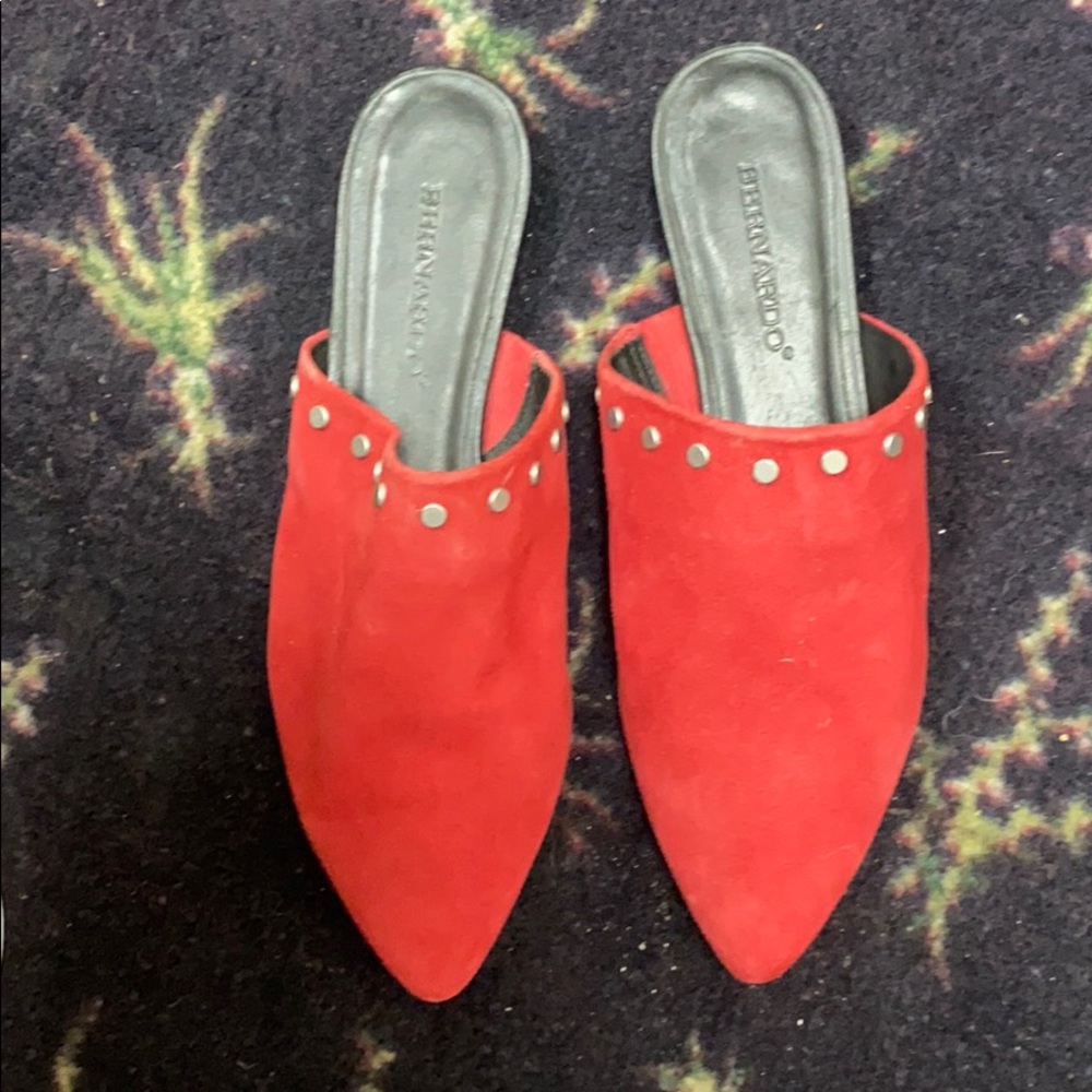 Bernardo red suede shoes